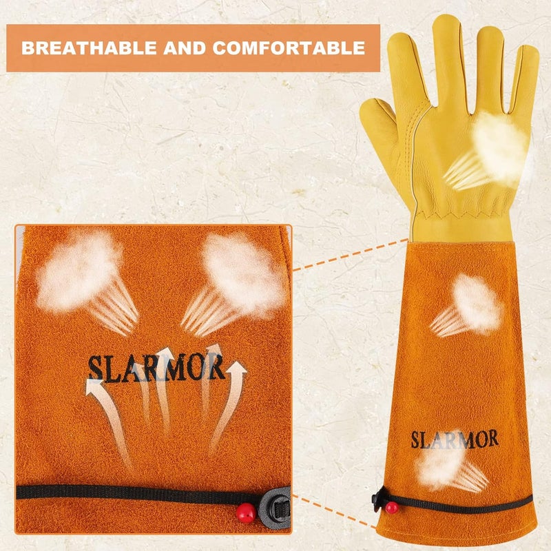 SLARMOR Long Gardening-Gloves Women/Men-Thorn proof Rose Pruning Heavy Duty Gauntlet, Best Garden Gifts for Gardener-S - Image 5